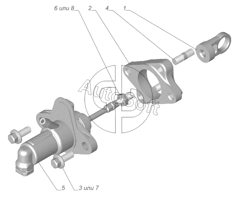 Цилиндр сцепления главный газель 3302 схема